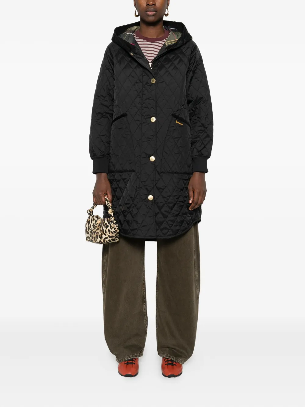 Barbour Gevoerd jack met capuchon Zwart