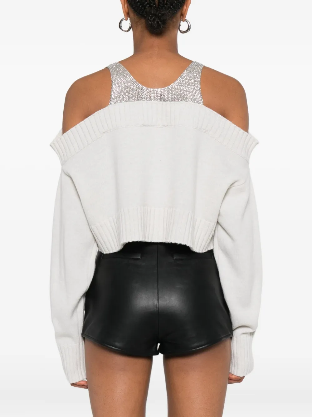 Giuseppe Di Morabito Off-shoulder Button-up Cardigan In Neutral