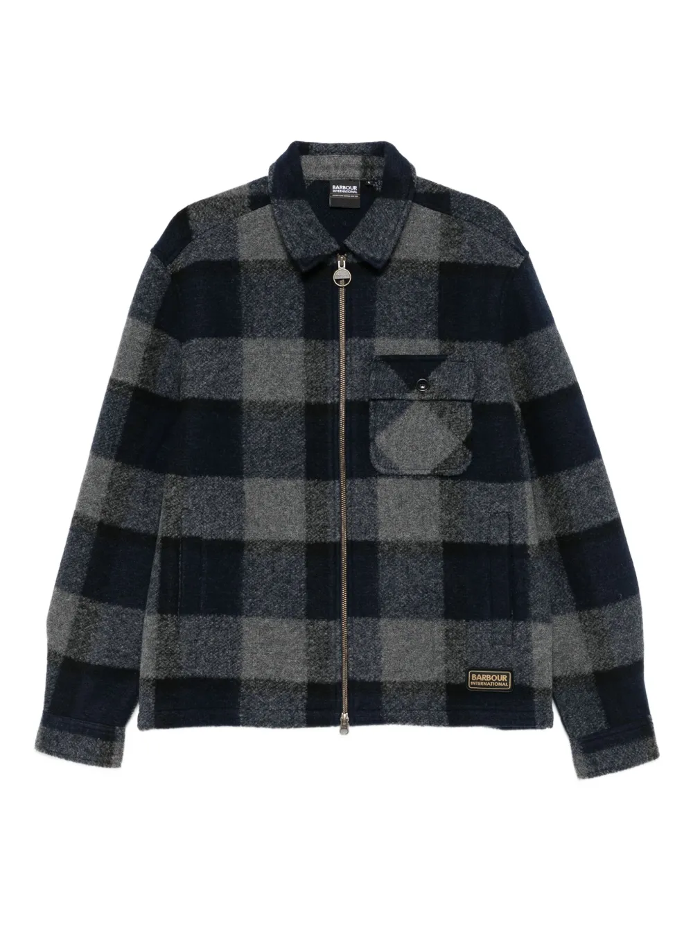 Barbour Geruit shirtjack met rits Blauw
