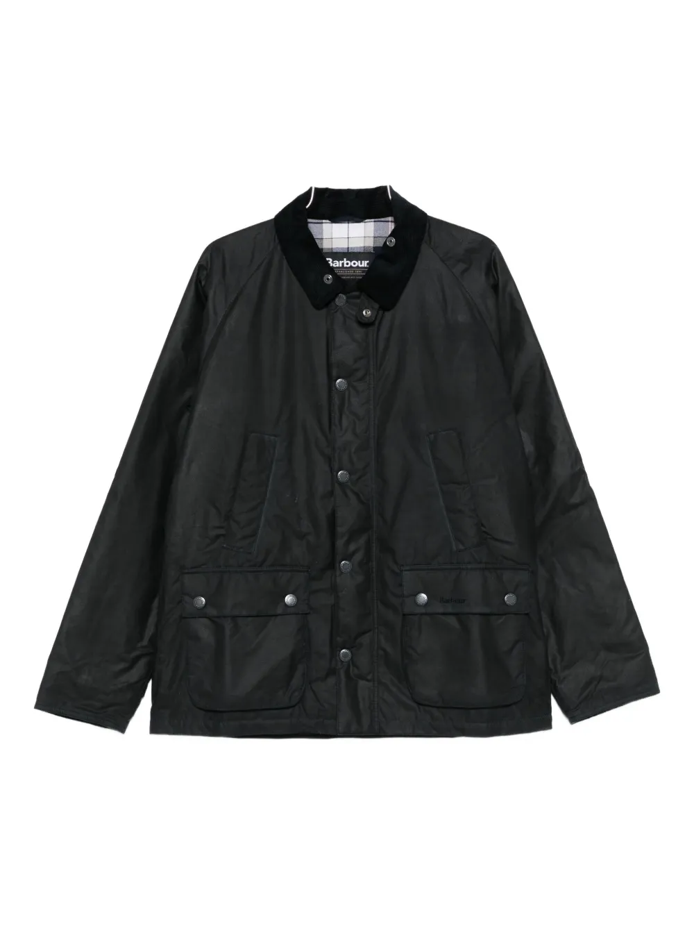 Barbour corduroy-collar flap-pocket jacket Zwart
