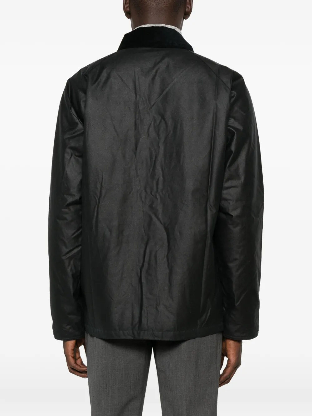 Barbour Jack met ribfluwelen kraag en klepzak Zwart