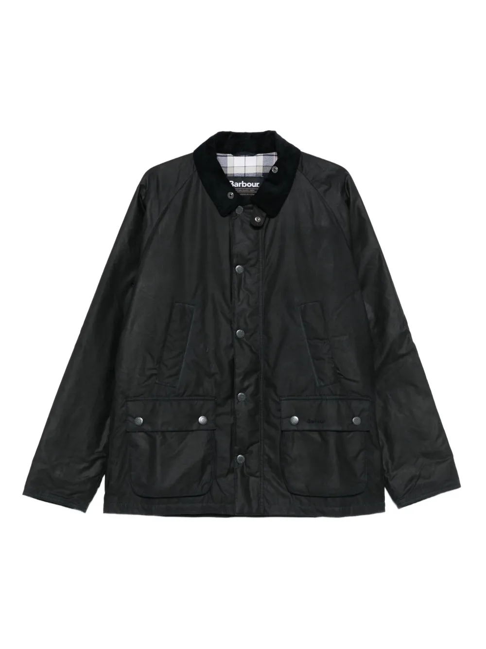 Barbour Jack met ribfluwelen kraag en klepzak Zwart