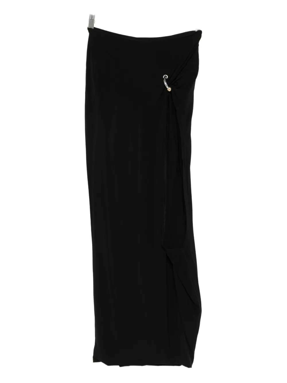 Jean Paul Gaultier ring-detail side-split midi skirt Zwart