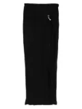 Jean Paul Gaultier ring-detail side-split midi skirt - Black