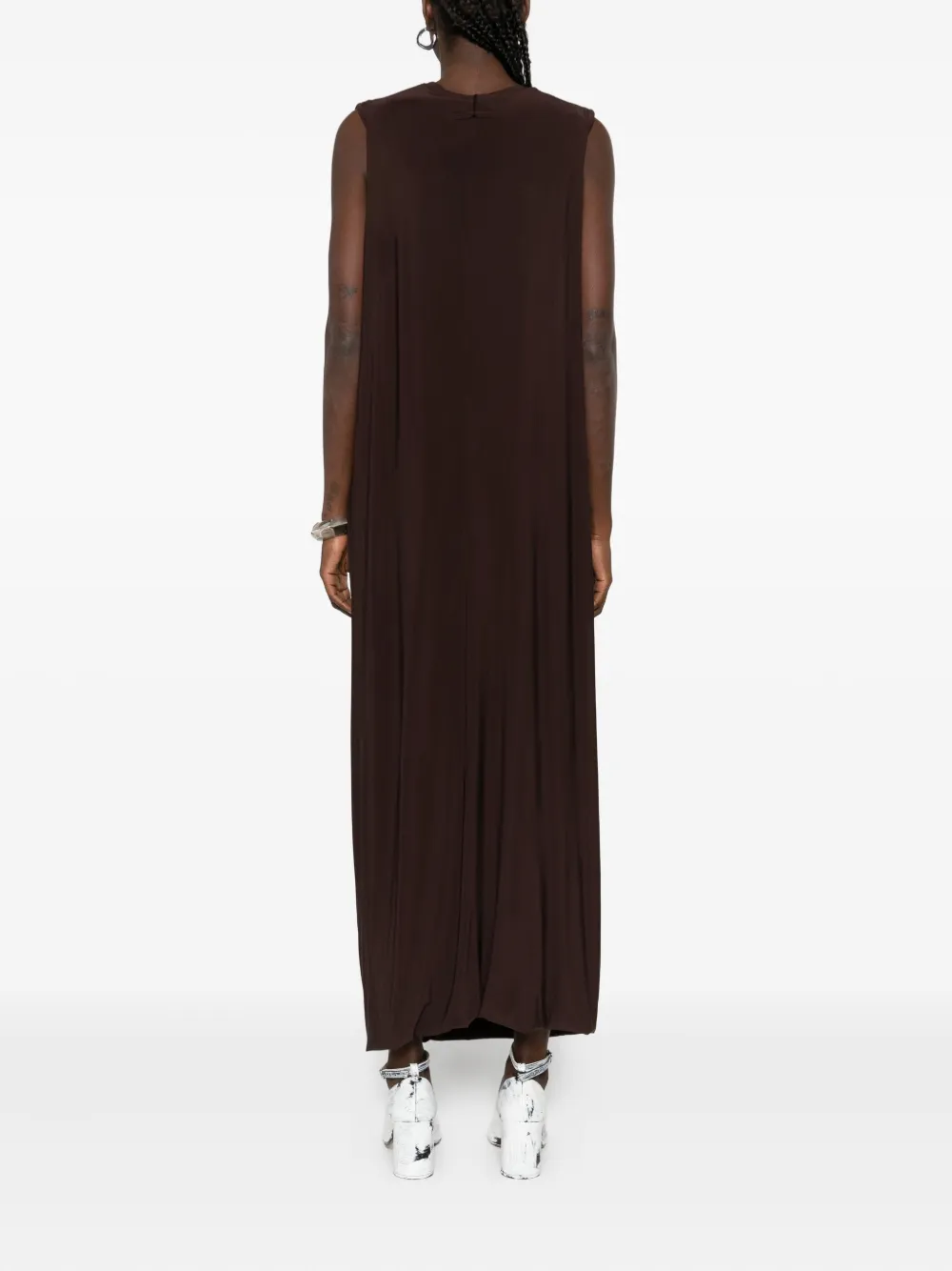 Jean Paul Gaultier Gedrapeerde maxi-jurk Bruin