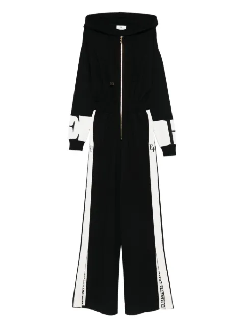 Elisabetta Franchi hooded side-stripe jumpsuit