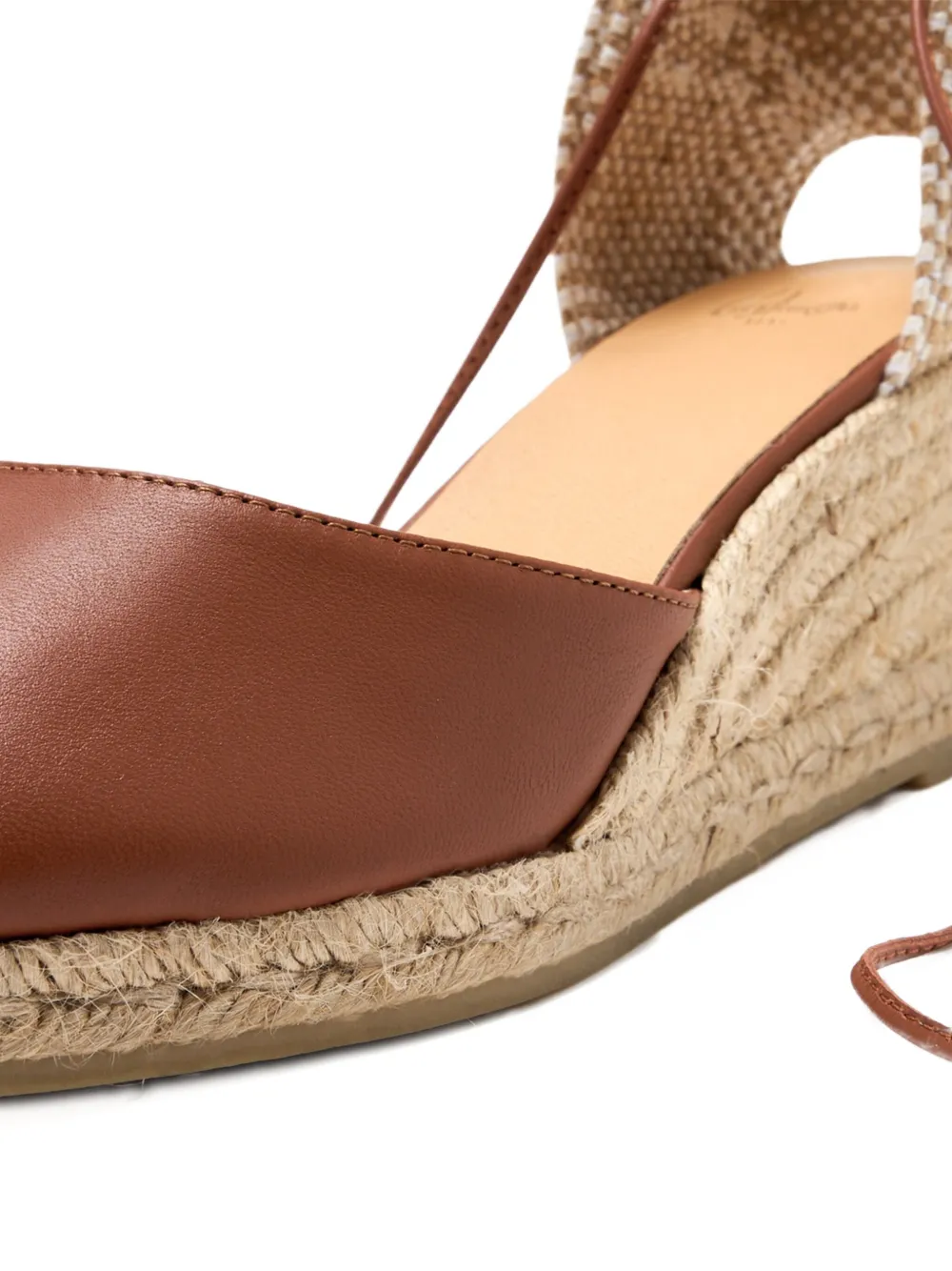 Castañer 70mm Carina lace-up wedge espadrilles Brown