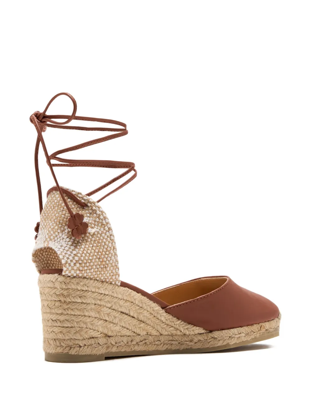Castañer 70mm Carina lace-up wedge espadrilles Brown
