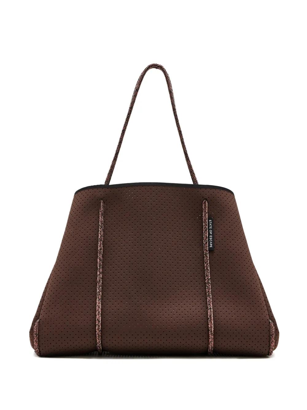 State Of Escape Escape Perforated Tote Bag In Brown