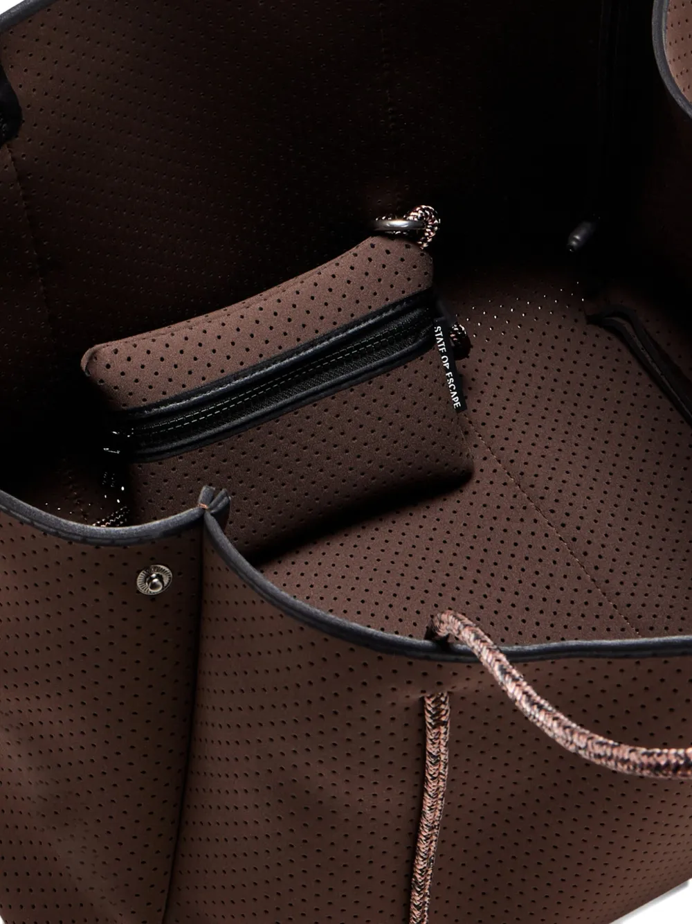 State Of Escape Escape Perforated Tote Bag In Brown
