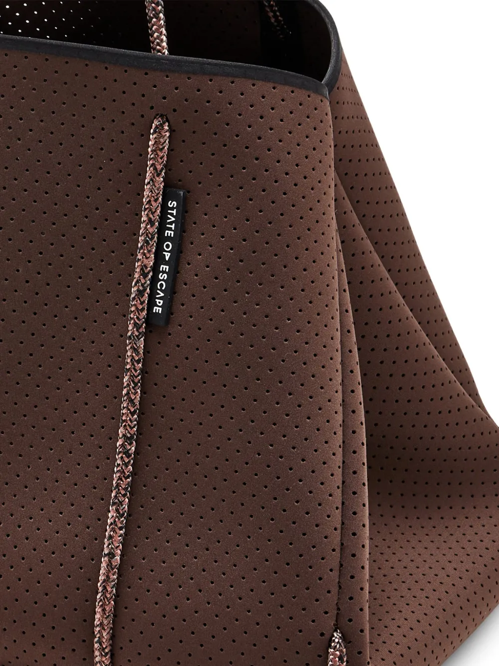 State Of Escape Escape Perforated Tote Bag In Brown