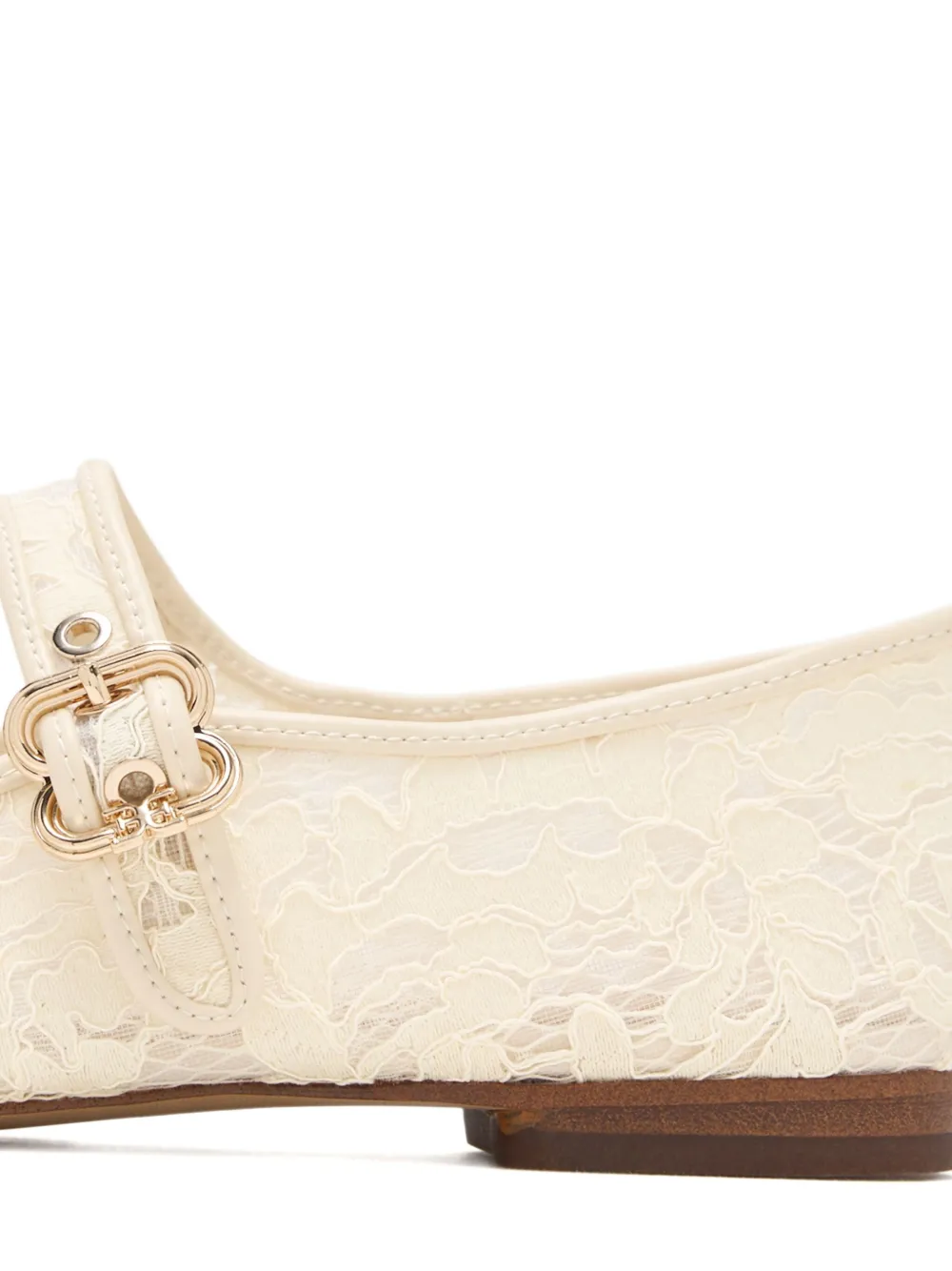 Sam Edelman Michaela Lace-buckle Ballet Flats In White
