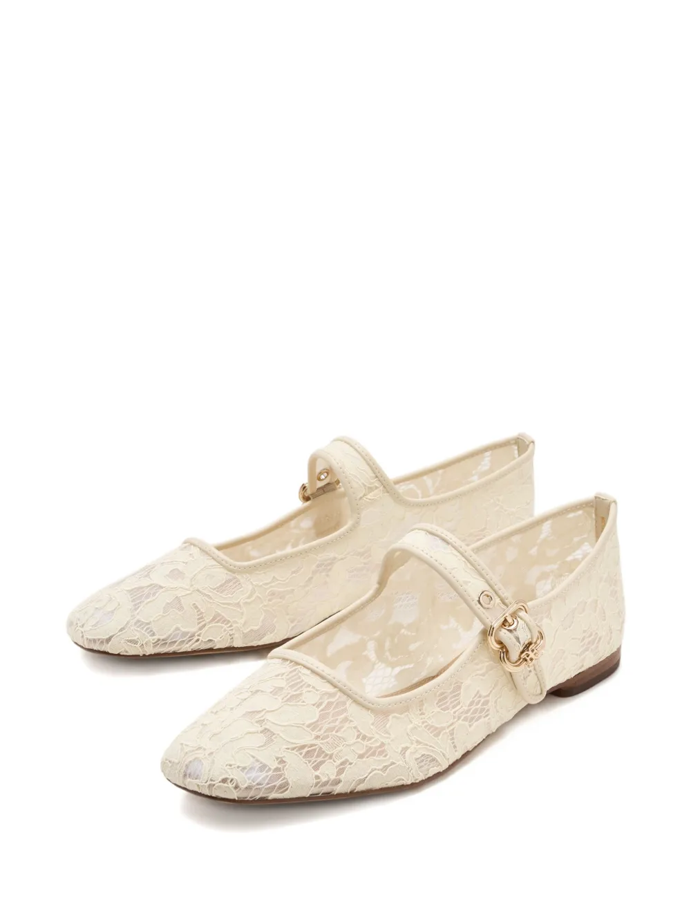 Sam Edelman Michaela Lace-buckle Ballet Flats In White