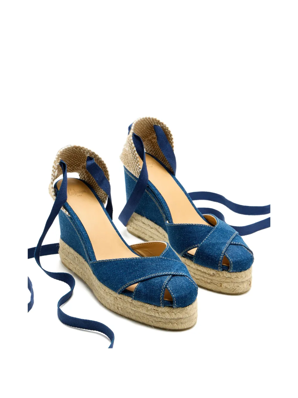 Castaã±er 110mm Denim Wedge Espadrilles