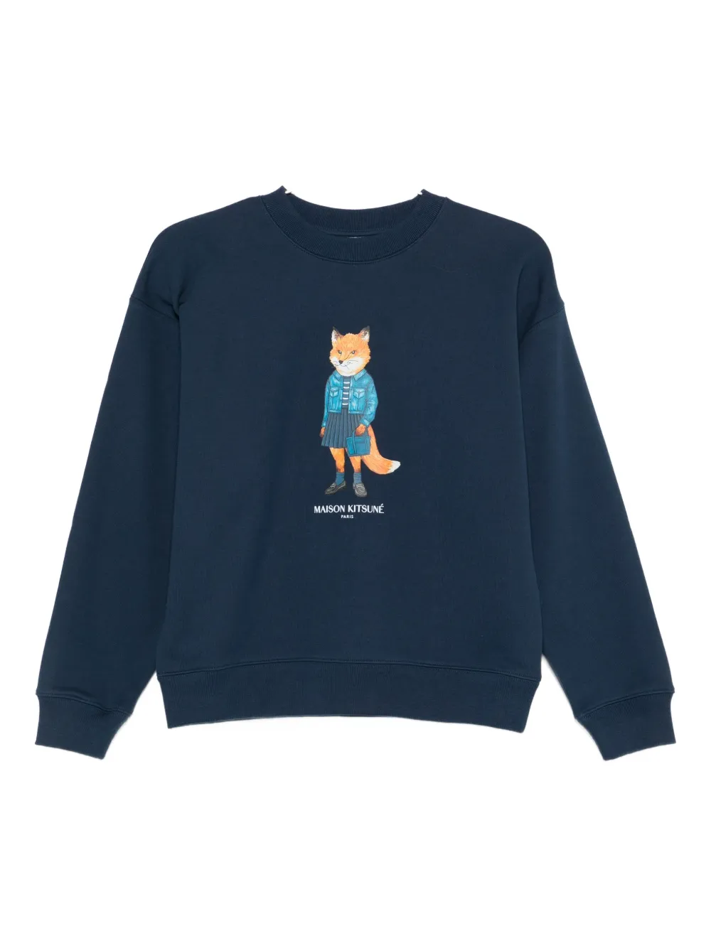Maison Kitsuné Sweater met print Blauw