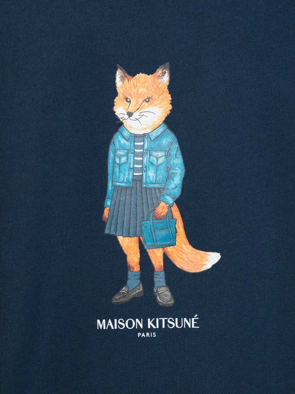 Maison Kitsuné Sweater met print Blauw
