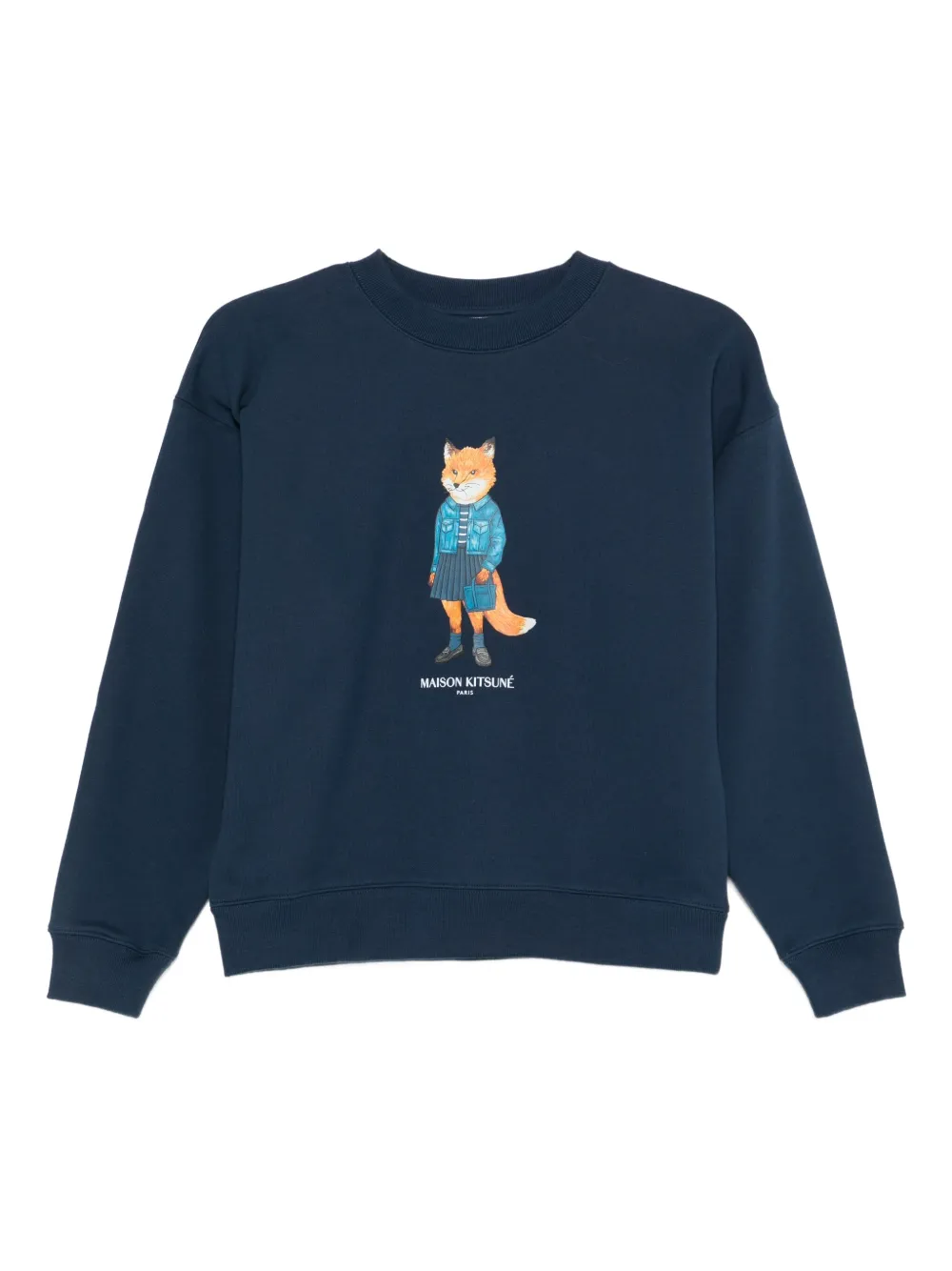 Maison Kitsuné Sweater met print Blauw