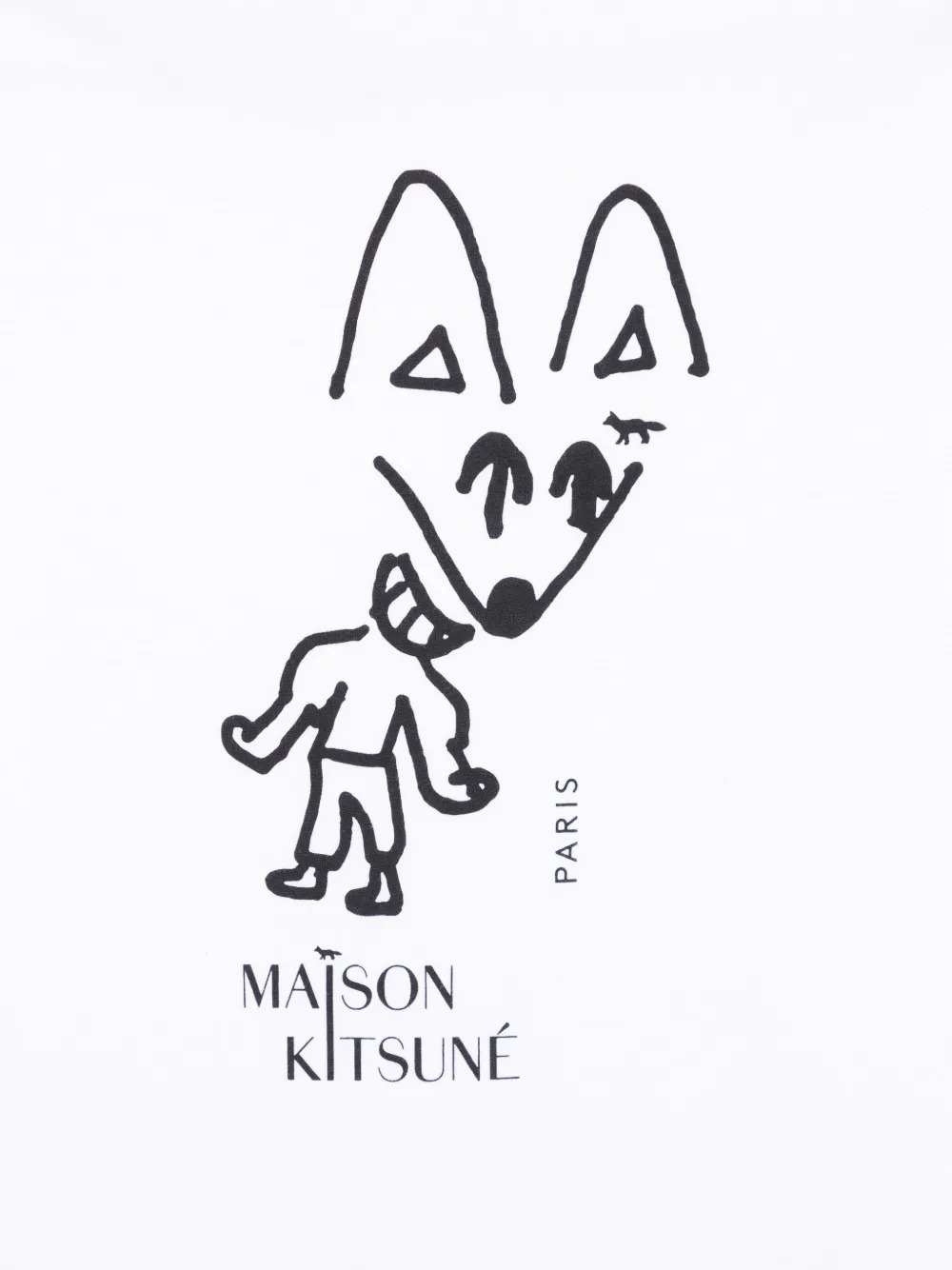 Maison Kitsuné T-shirt met vossenprint Wit