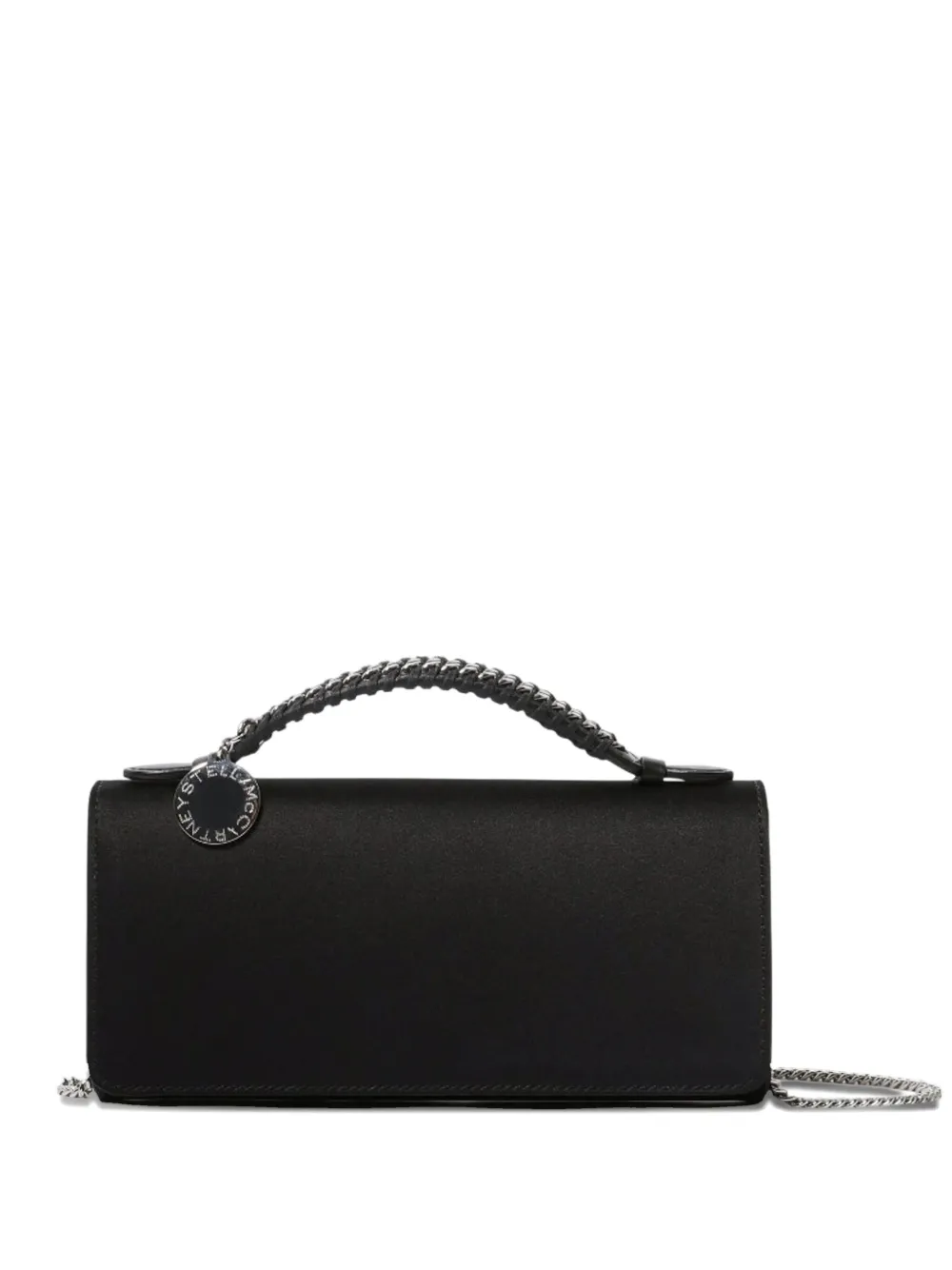 Stella Mccartney Falabella Braided-handle Clutch Bag In Black