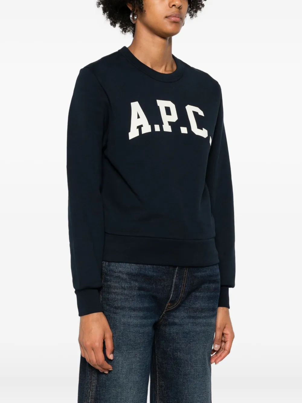 A.P.C. Sweater met logopatch Blauw