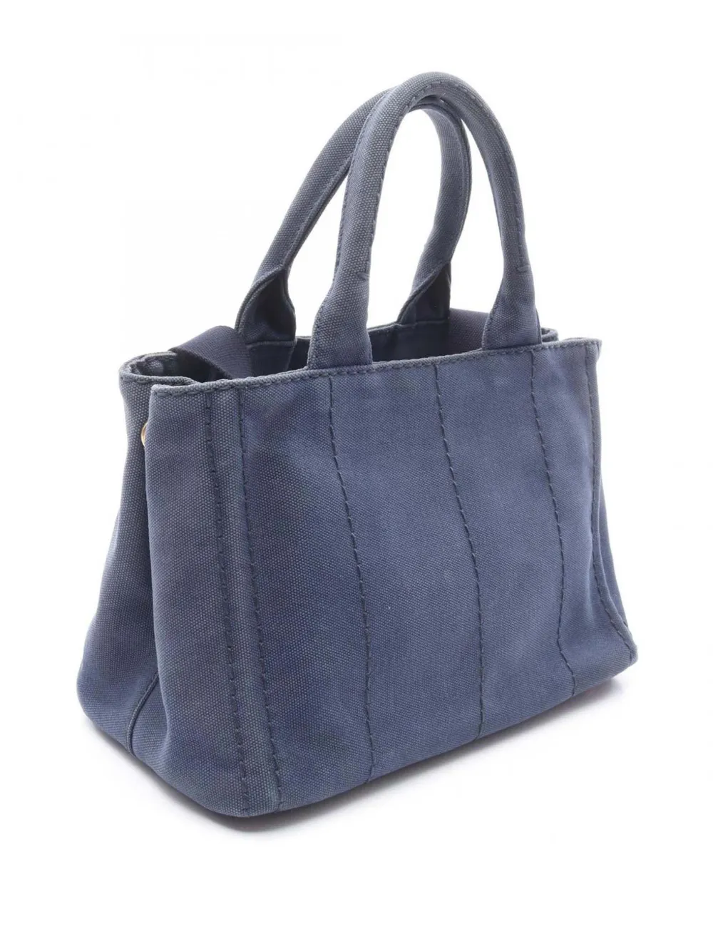 Pre-owned Prada 2013-2025 Small Canvas Canapa Logo Satchel In Blue