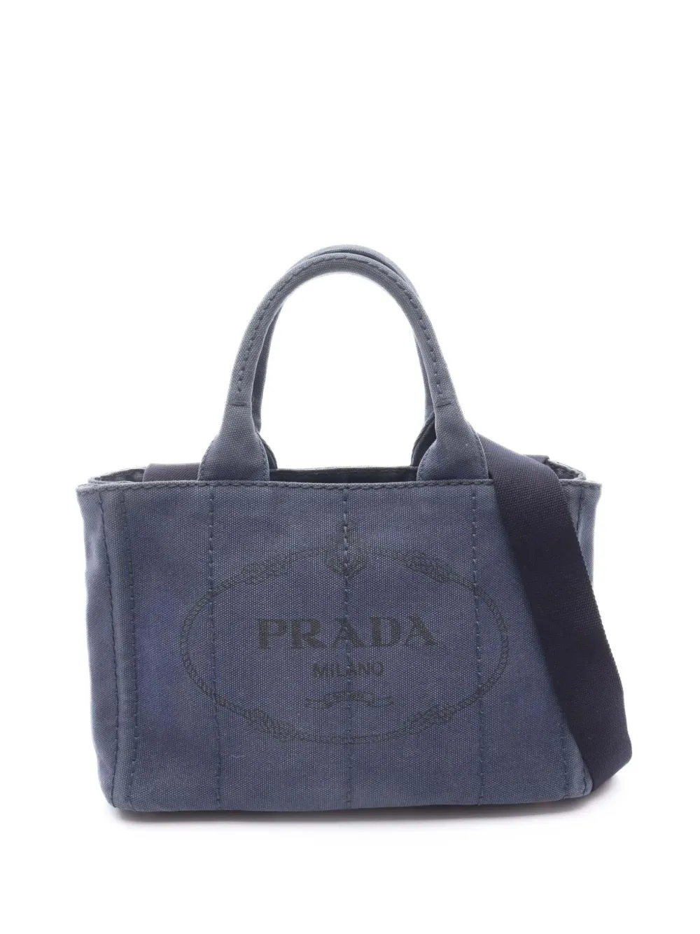 Prada Pre-Owned 2013-2025 Small Canvas Canapa Logo satchel - ブルー Prada Pre-Owned 2013-2025 Small Canvas Canapa Logo satchel - ブルー