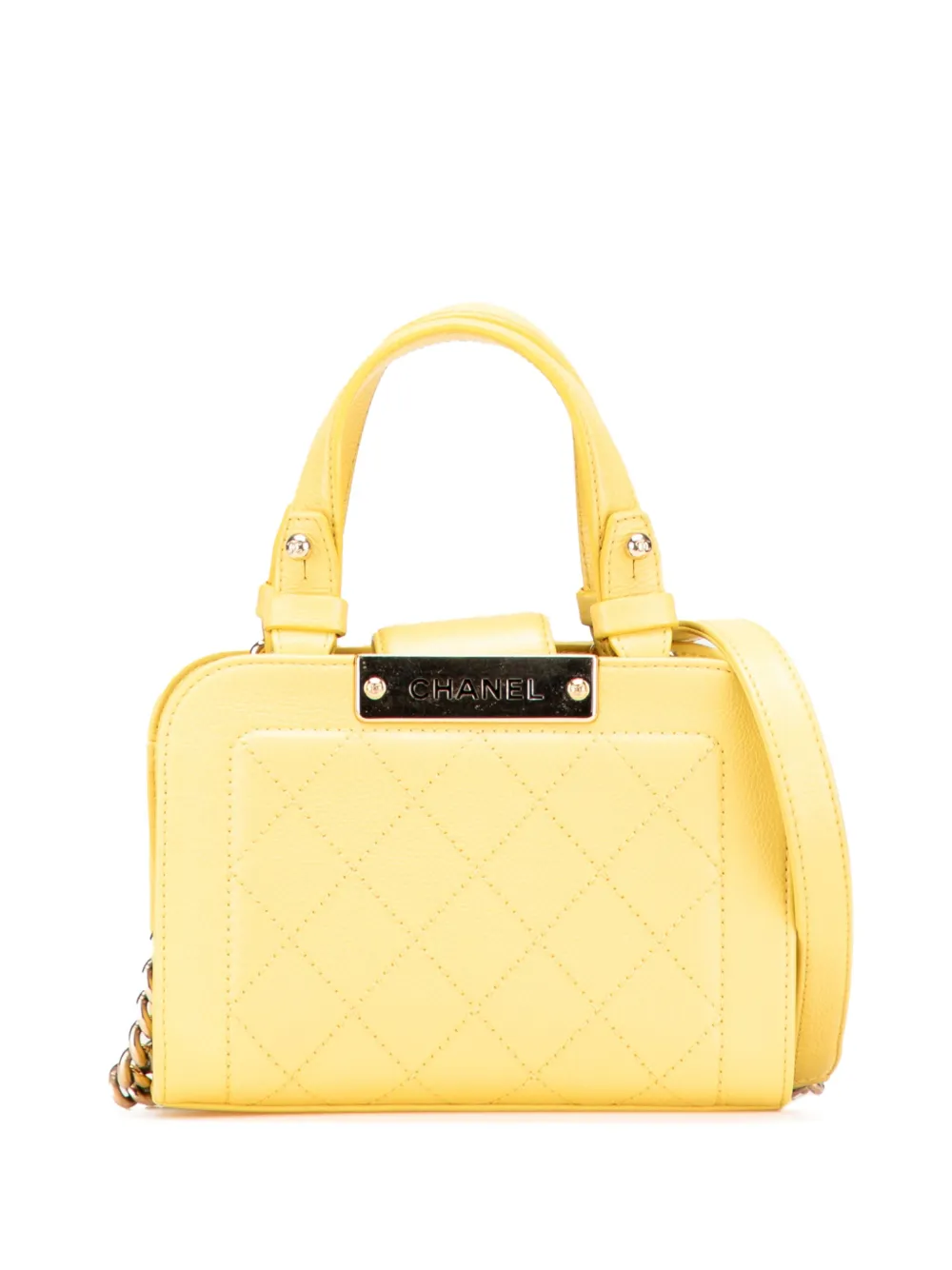 CHANEL Pre-Owned 2016-2017 Mini Calfskin Label Click Shopping Tote CHANEL Pre-Owned 2016-2017 Mini Calfskin Label Click Shopping Tote