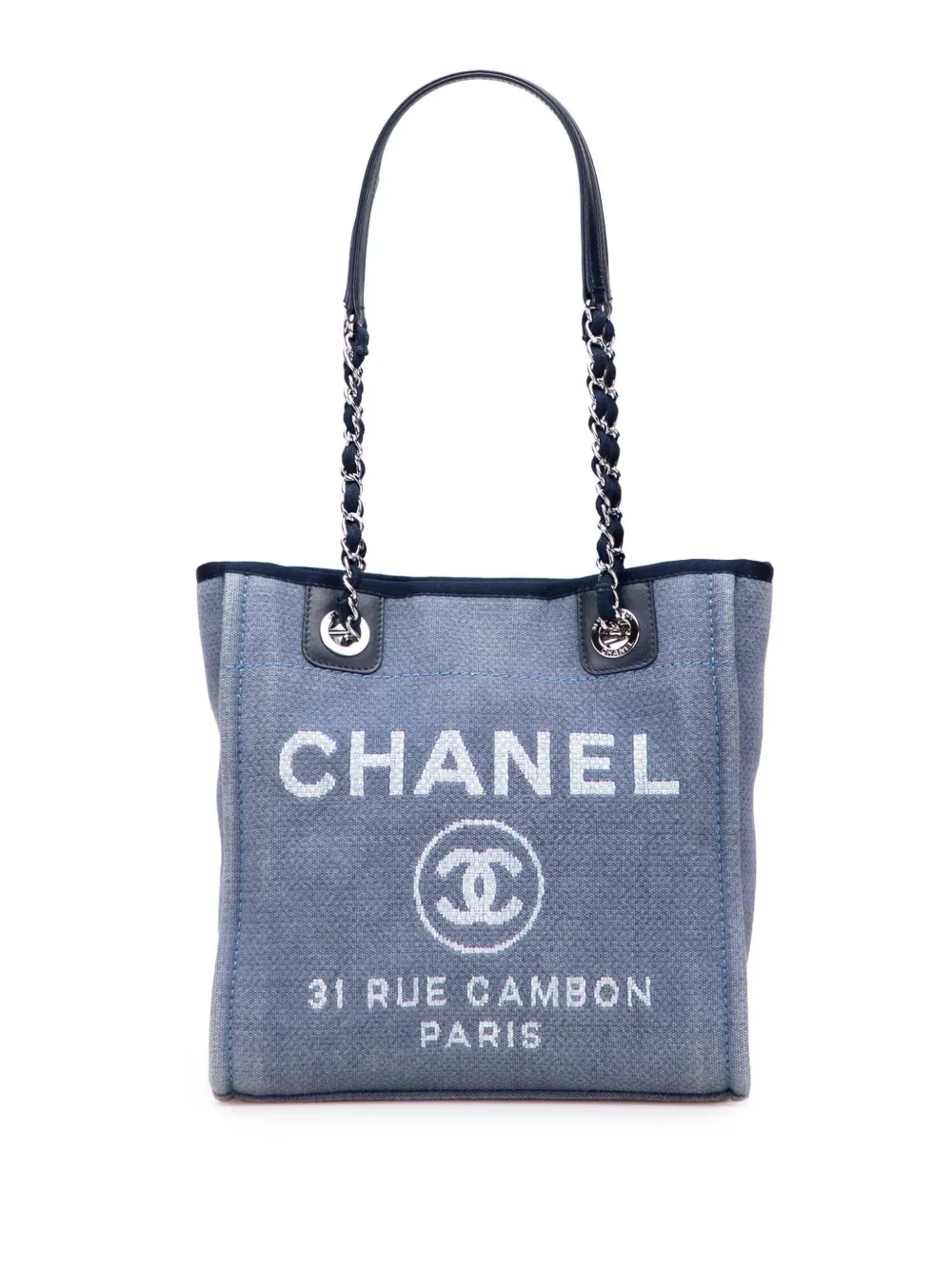 CHANEL Pre-Owned 2012 Mini Canvas Deauville tote bag - ブルー CHANEL Pre-Owned 2012 Mini Canvas Deauville tote bag - ブルー