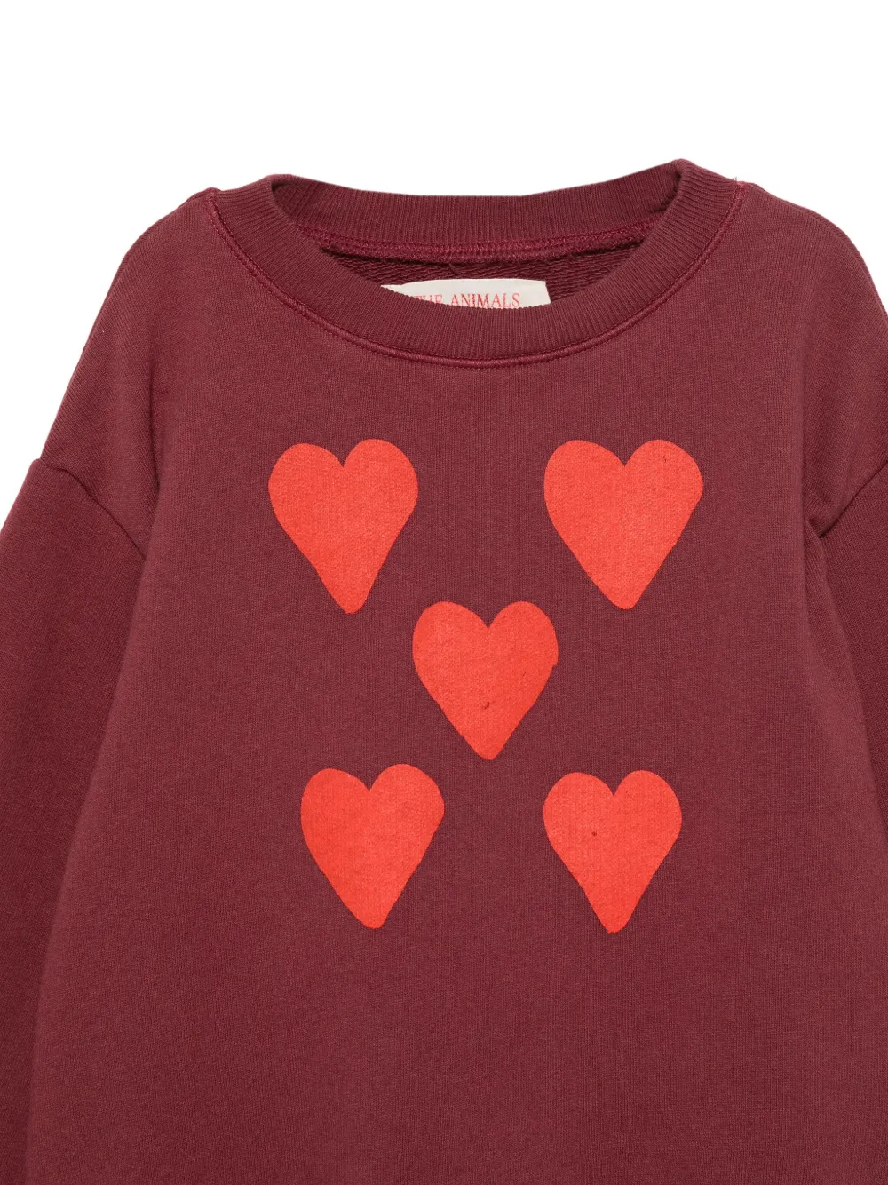 The Animals Observatory Sweater met hartprint Rood