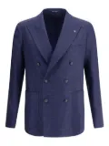 Tagliatore double-breasted long-sleeve blazer - Blue