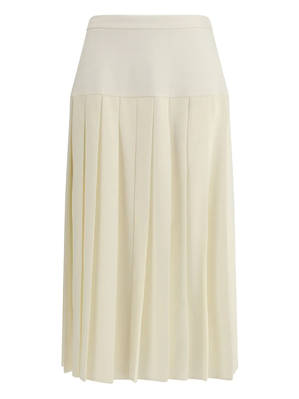 Alessandra Rich Pleated Midi Skirt In White