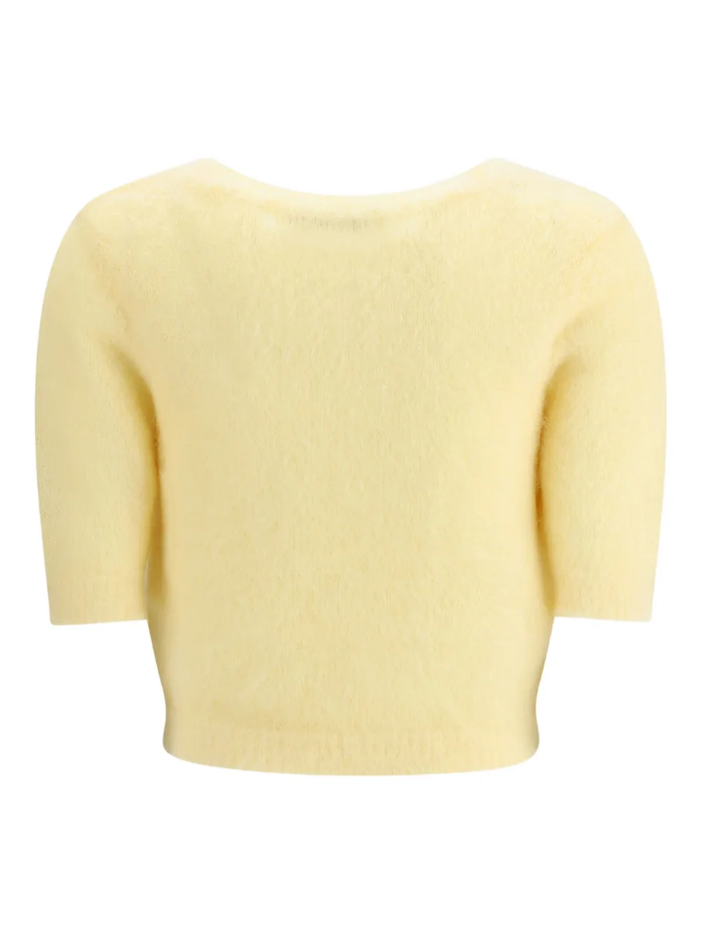 Alessandra Rich Women Short Sleeve Mohair Sweater In Yellow