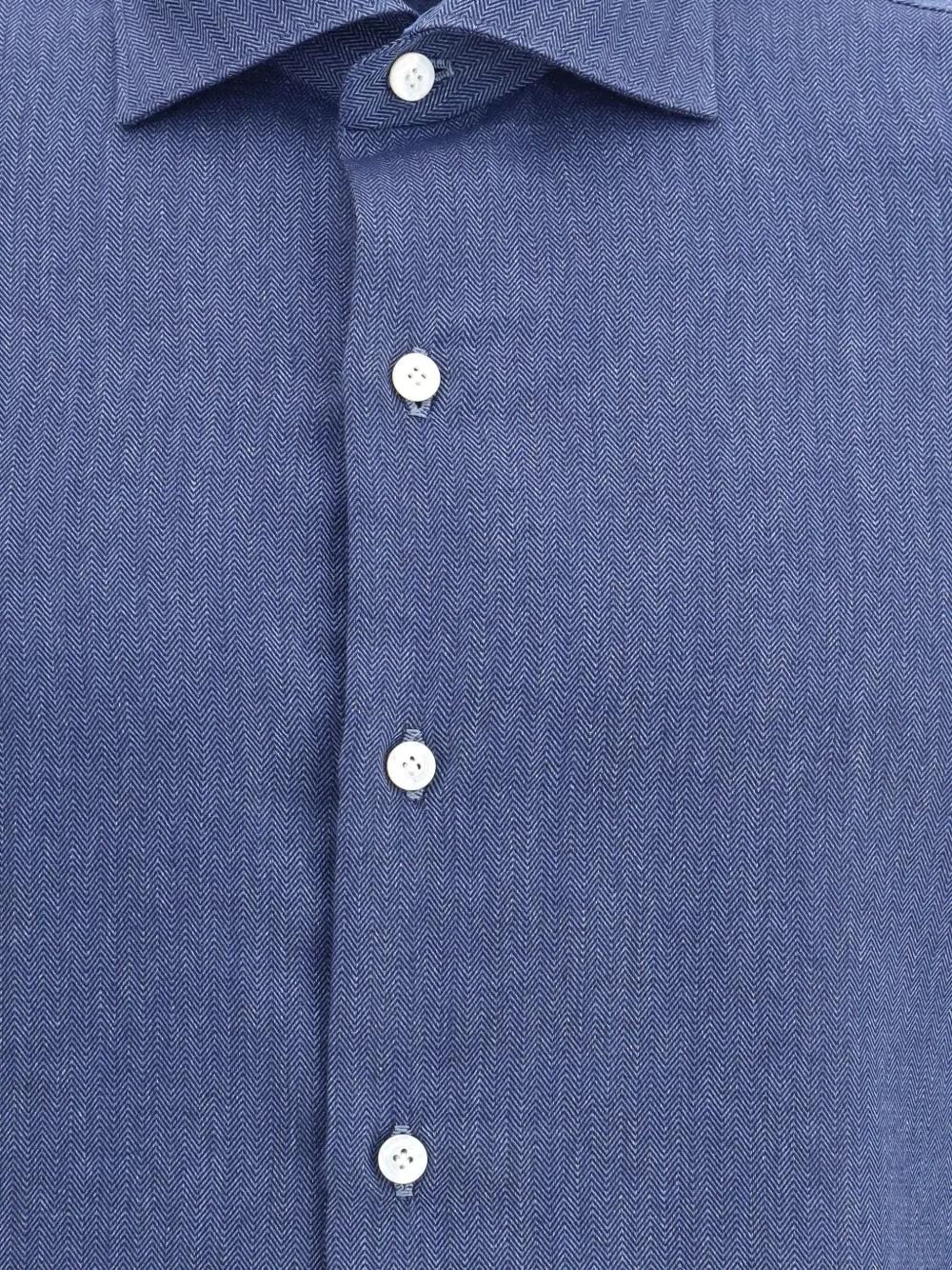 Finamore 1925 Napoli Katoenen overhemd Blauw