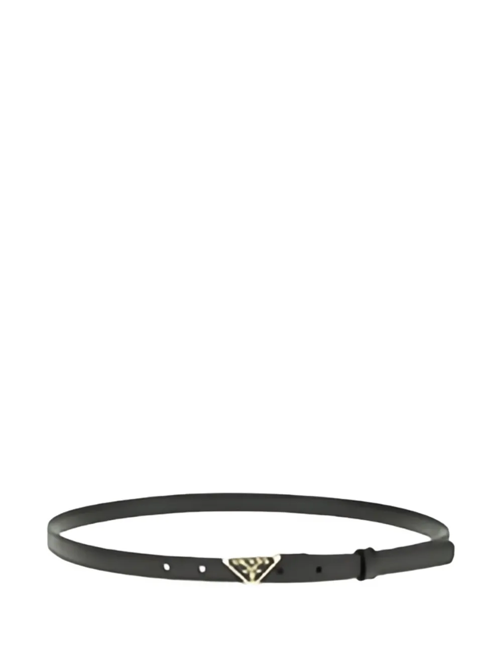 Prada triangle-logo leather belt - Zwart