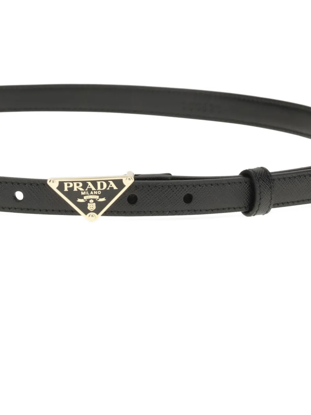 Prada triangle-logo leather belt Zwart