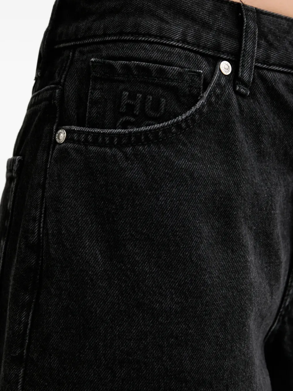 HUGO Jeans met wijde pijpen Zwart