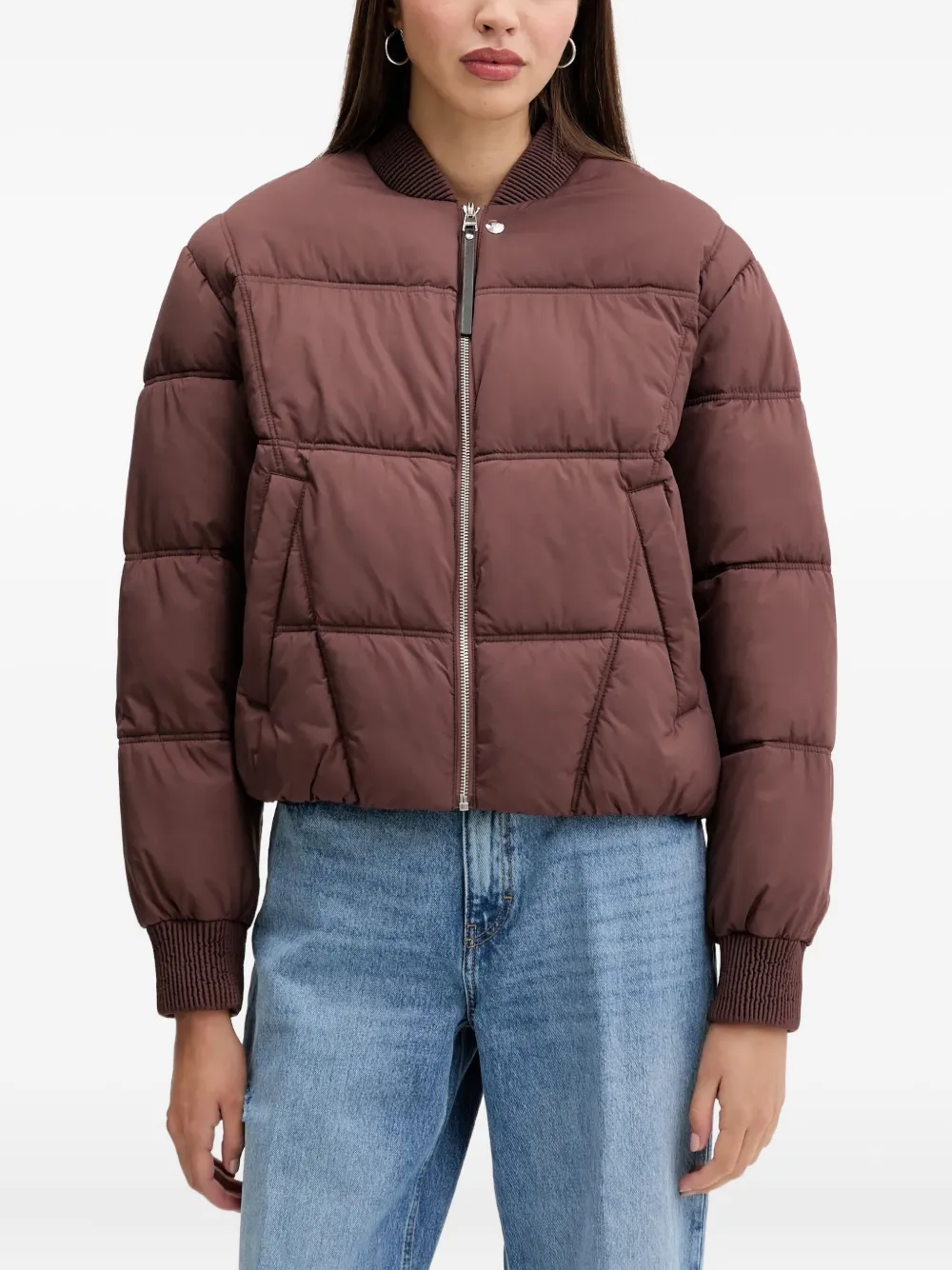HUGO zip-fastening padded jacket | Brown | Image 1