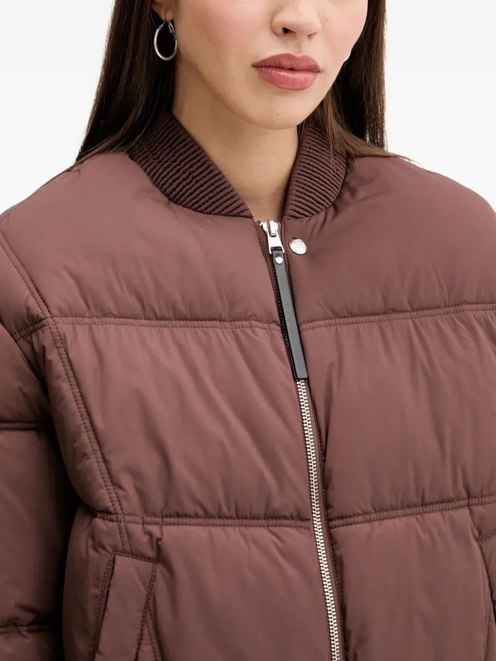 Hugo Boss Zip-fastening Padded Jacket In Brown