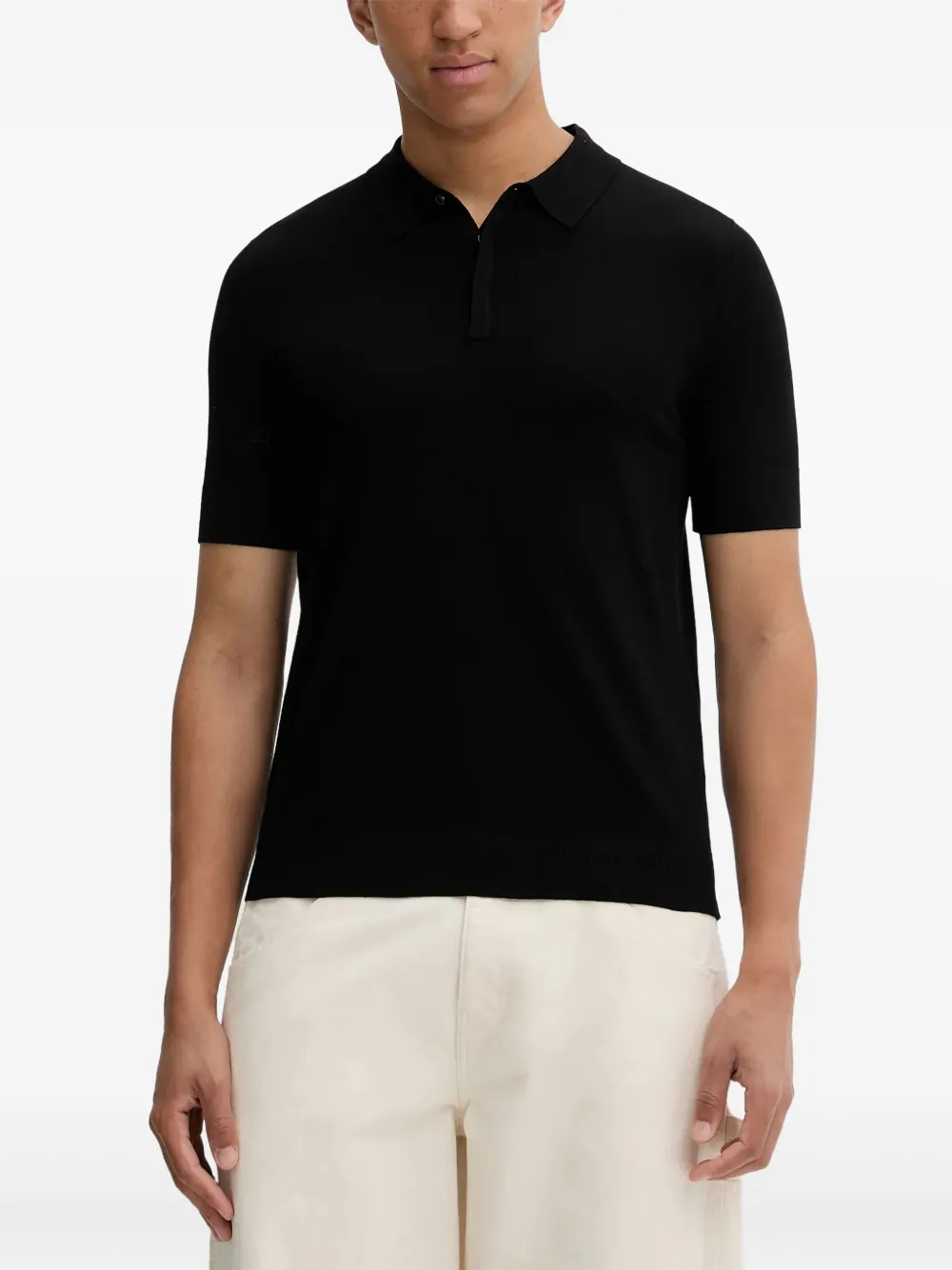 HUGO embroidered-logo polo shirt | Black | Image 1