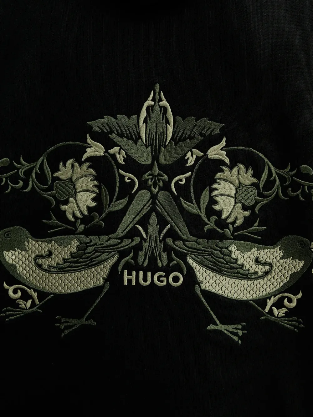 HUGO Hoodie met borduurwerk Zwart