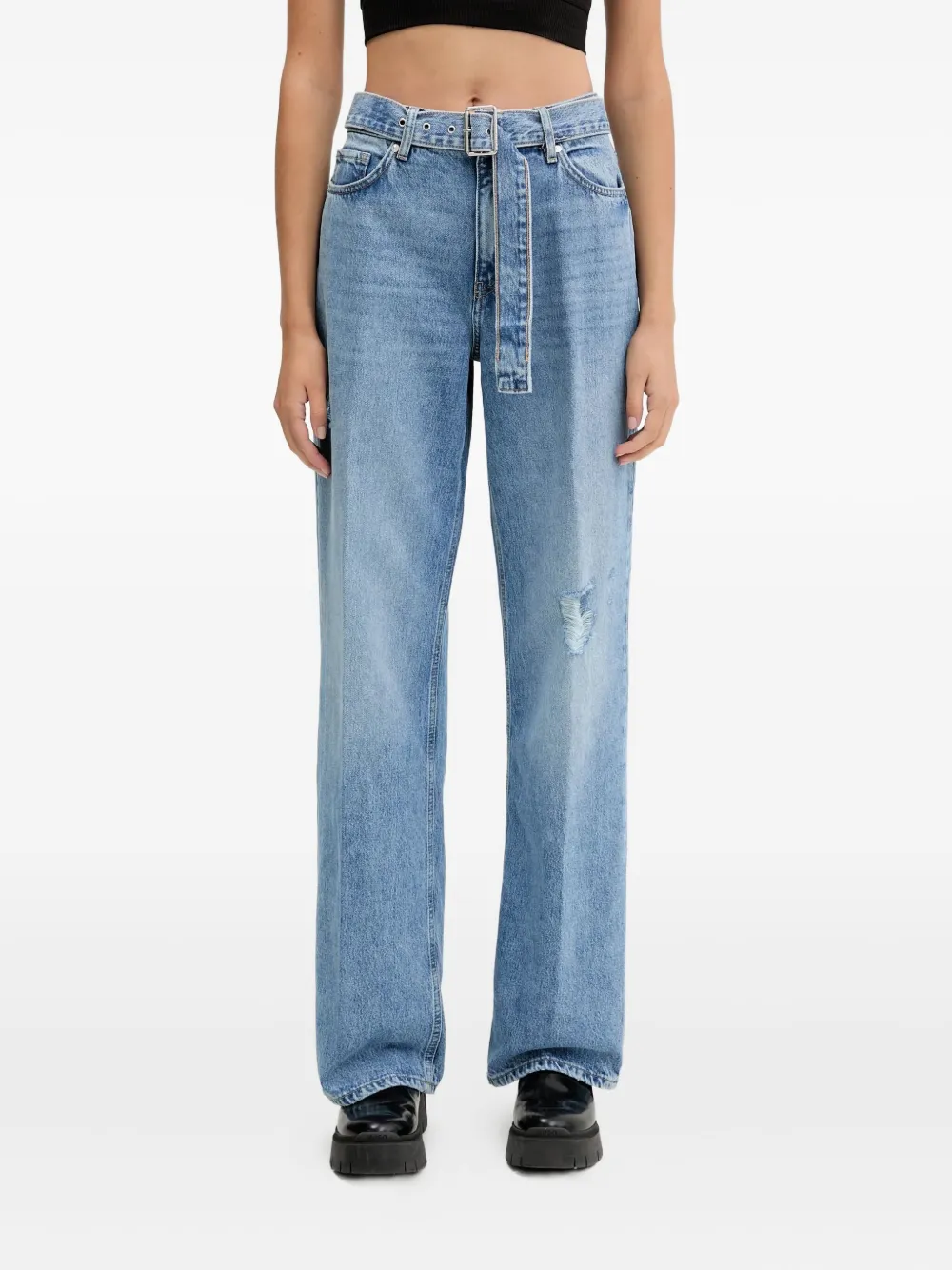 HUGO Jeans met ceintuur Blauw