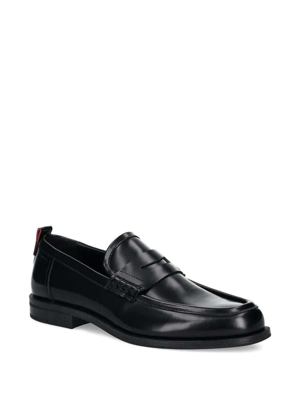 HUGO penny-slot leather loafers Black