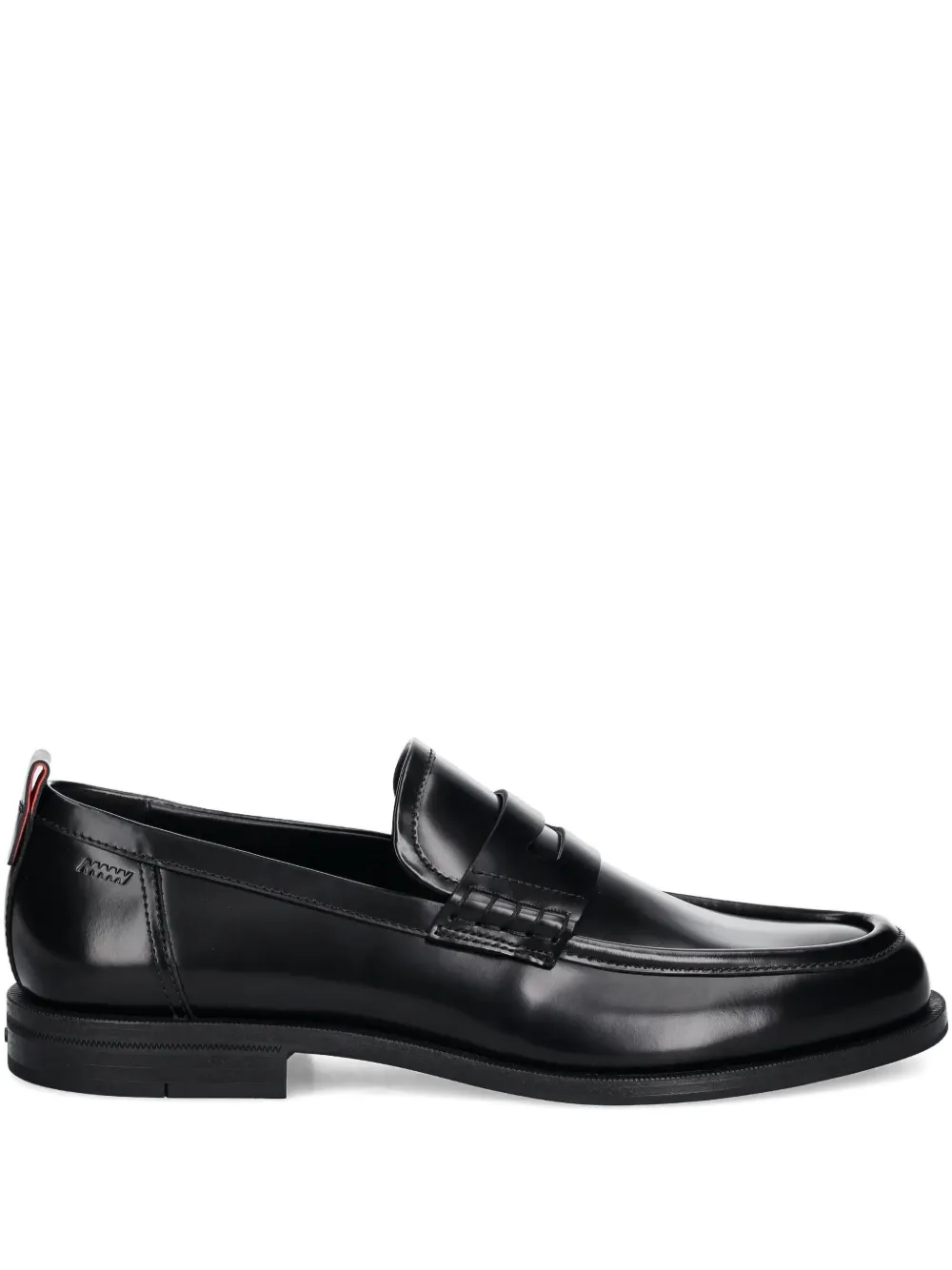 HUGO penny-slot leather loafers - Nero