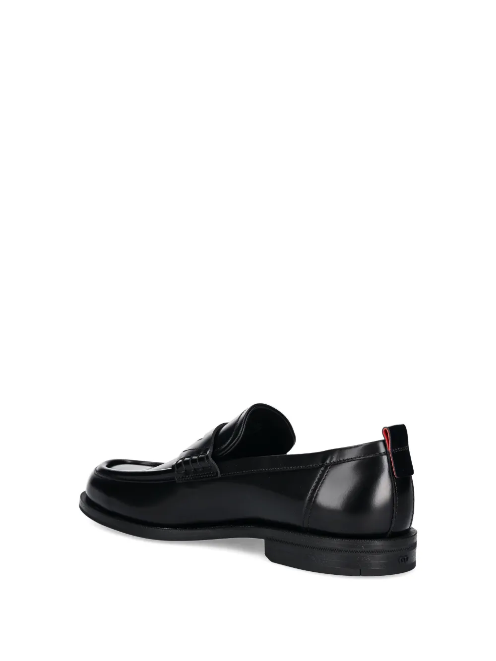 HUGO penny-slot leather loafers Black
