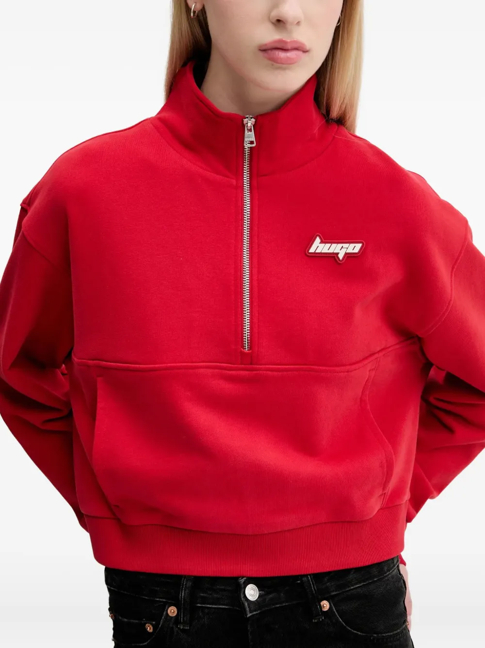 HUGO Sweater met logo Rood