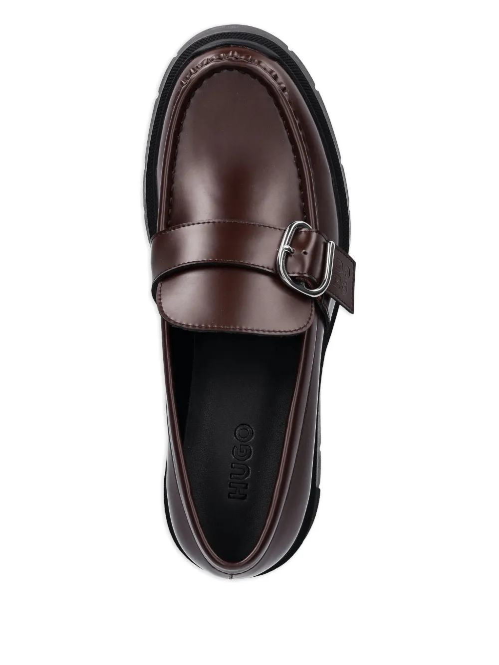 Hugo Boss Buckle-detail Platform Loafers In Brown