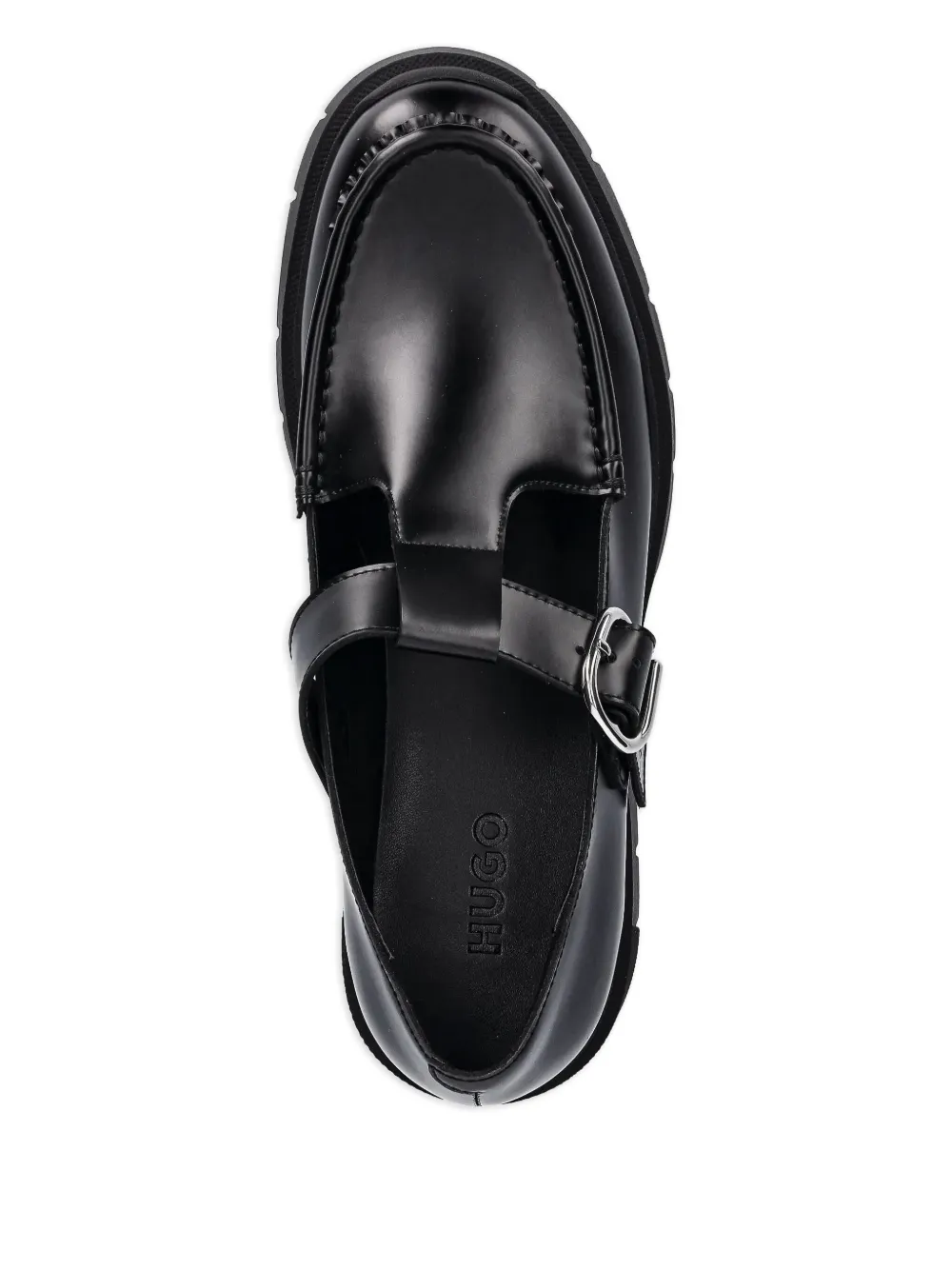 Hugo Boss Buckle-detail Platform Loafers In Black