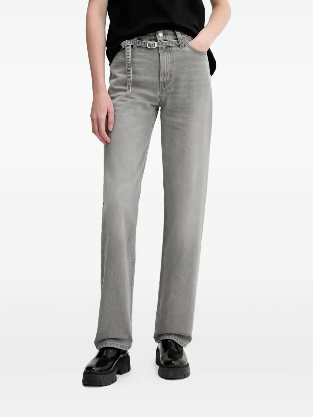 HUGO Jeans met ceintuur Grijs