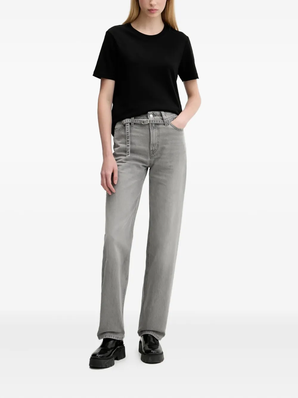 HUGO Jeans met ceintuur - Grijs