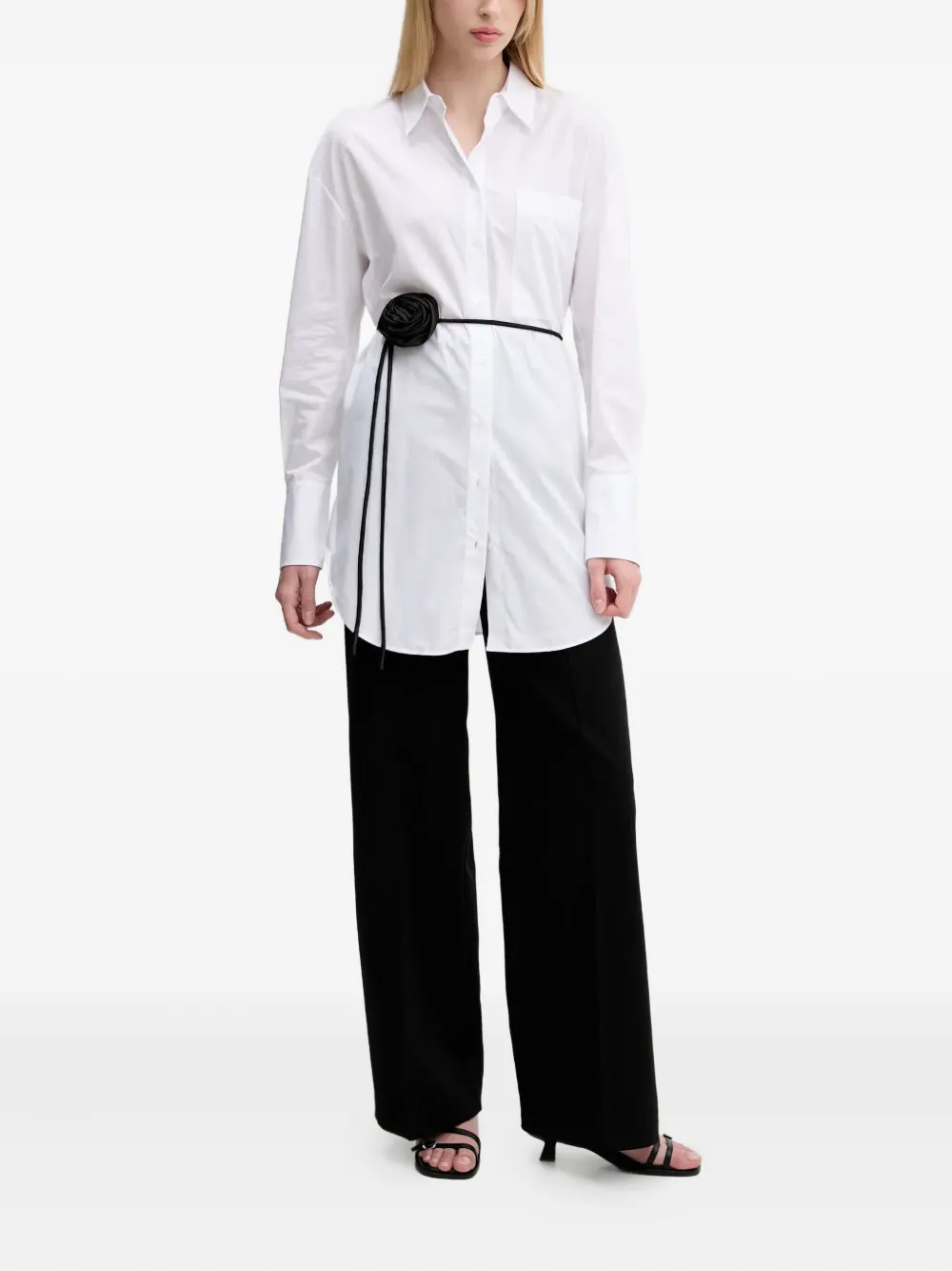HUGO Blouse verfraaid met rozen Wit